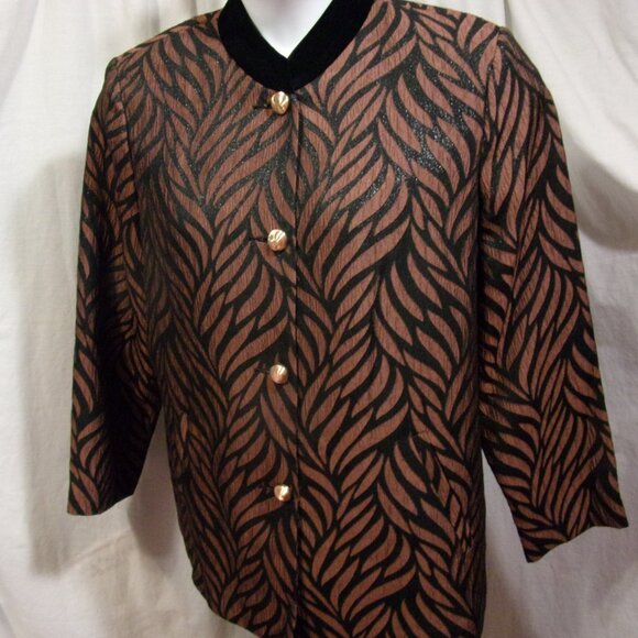 Drapers and Damon Chocolate Brown Black Jacket  Size L  NWOT - Picture 1 of 6